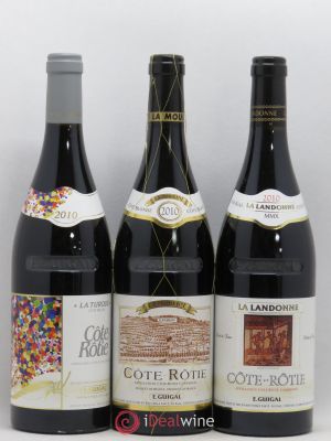 Côte-Rôtie Guigal Trilogie La Turque - La Landonne - La Mouline Guigal  2010 - Lot of 3 Bottles