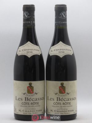 Côte-Rôtie Les Bécasses Chapoutier  1998 - Lot of 2 Bottles