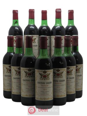 Pauillac Château Gaudin 1975 - Lot of 12 Bottles