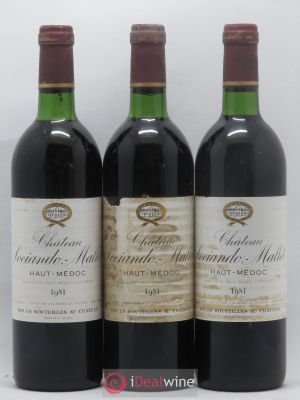 Château Sociando Mallet  1981 - Lot of 3 Bottles