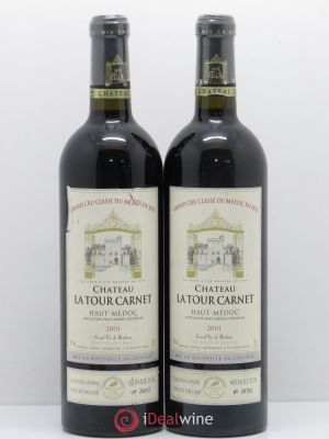 Château La Tour Carnet 4ème Grand Cru Classé  2001 - Lot of 2 Bottles
