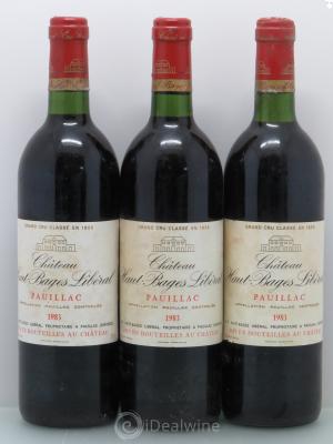 Château Haut Bages Libéral 5ème Grand Cru Classé  1983 - Lot of 3 Bottles