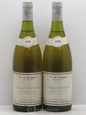 Chassagne-Montrachet 1er Cru Les Morgeots bachelet 1988 - Lot of 2 Bottles