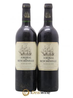 Amiral de Beychevelle Second Vin  2000 - Lot de 2 Bouteilles