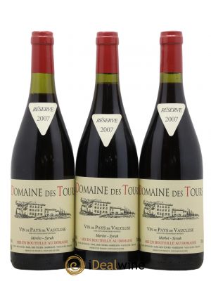 IGP Pays du Vaucluse (Vin de Pays du Vaucluse) Domaine des Tours Merlot-Syrah E.Reynaud (no reserve) 2007 - Lot of 3 Bottles