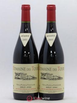 IGP Pays du Vaucluse (Vin de Pays du Vaucluse) Domaine des Tours Merlot-Syrah Domaine des Tours E.Reynaud  2005 - Lot of 2 Bottles