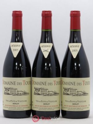 IGP Pays du Vaucluse (Vin de Pays du Vaucluse) Domaine des Tours Merlot Domaine des Tours E.Reynaud  2005 - Lot of 3 Bottles