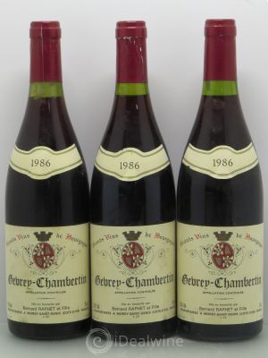 Gevrey-Chambertin Domaine Bernard Raphet 1986 - Lot of 3 Bottles