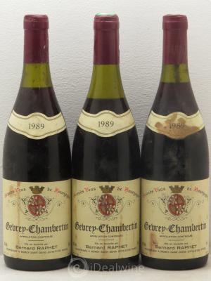 Gevrey-Chambertin Domaine Bernard Raphet 1989 - Lot of 3 Bottles