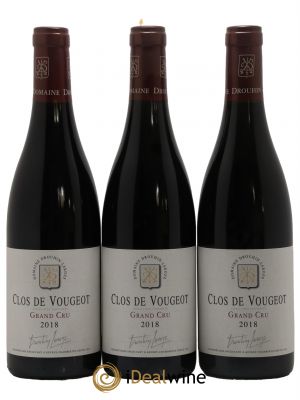 Clos de Vougeot Grand Cru Domaine Drouhin-Laroze 2018 - Lot de 3 Bottles