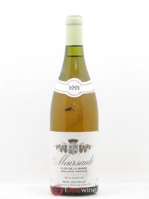 Meursault Clos de La Barre René Lecuelle 1991 - Lot of 1 Bottle