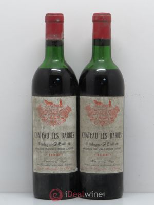 Saint-Émilion Chateau les Bardes 1969 - Lot of 2 Bottles
