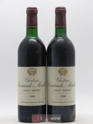 Château Sociando Mallet  1988 - Lot of 2 Bottles