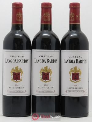 Château Langoa Barton 3ème Grand Cru Classé  2016 - Lot of 3 Bottles