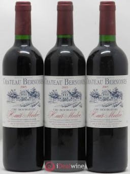 Haut Médoc Château Bernones (no reserve) 2005 - Lot of 3 Bottles