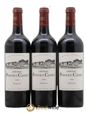 Château Pontet Canet 5ème Grand Cru Classé 2010 - Lot de 3 Bottles