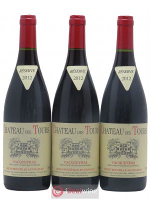 Vacqueyras Château des Tours E.Reynaud  2012 - Lot of 3 Bottles
