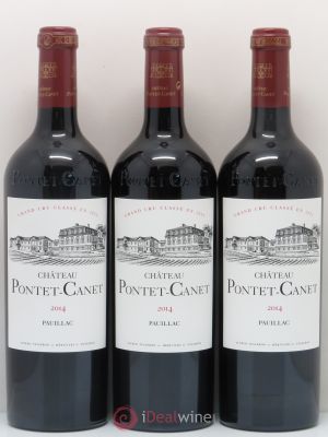 Château Pontet Canet 5ème Grand Cru Classé  2014 - Lot de 3 Bouteilles