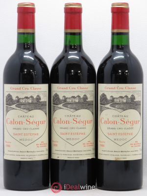 Château Calon Ségur 3ème Grand Cru Classé  1986 - Lot of 3 Bottles