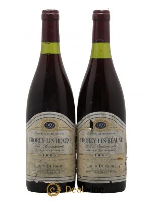 Chorey-lès-Beaune Les Beaumonts Domaine Dussort 1989 - Lot of 2 Bottles