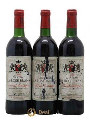 Saint-Estèphe Château La Rose Brana 1988 - Lot of 3 Bottles