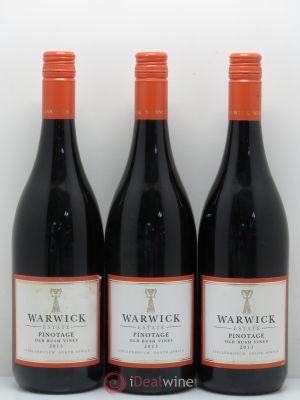 Divers Warwick Estate Pinotage Old Bush Vines (no reserve) 2013 - Lot of 3 Bottles