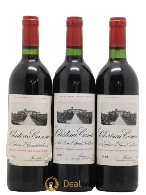 Château Canon 1er Grand Cru Classé B  1981 - Lot of 3 Bottles