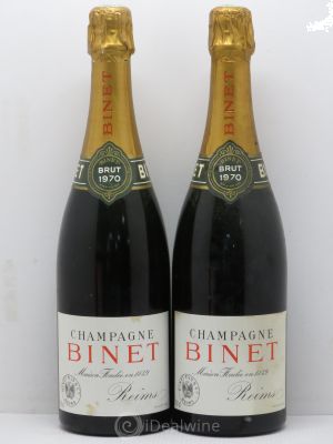 Brut Champagne Binet brut 1970 - Lot of 2 Bottles
