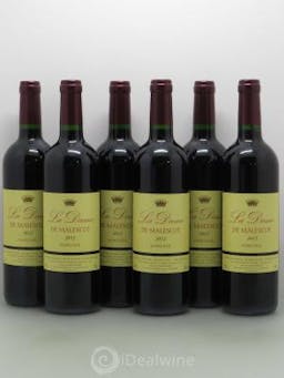 La Dame de Malescot (no reserve) 2012 - Lot of 6 Bottles