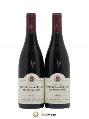 Vosne-Romanée 1er Cru Les Beaux Monts Vieilles vignes Bruno Clavelier  2012 - Lot de 2 Bouteilles