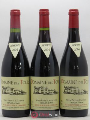 IGP Pays du Vaucluse (Vin de Pays du Vaucluse) Domaine des Tours Merlot-Syrah E.Reynaud  2004 - Lot of 3 Bottles
