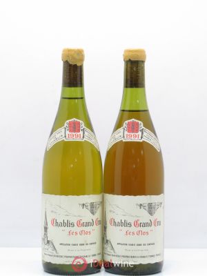Chablis Grand Cru Les Clos René et Vincent Dauvissat  1991 - Lot of 2 Bottles