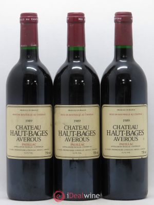 Château Haut Bages Averous Cru Bourgeois  1989 - Lot of 3 Bottles