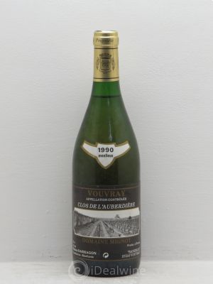 Vouvray Domaine mignot clos de l'auberdière Pierre darragon 1990 - Lot of 6 Bottles