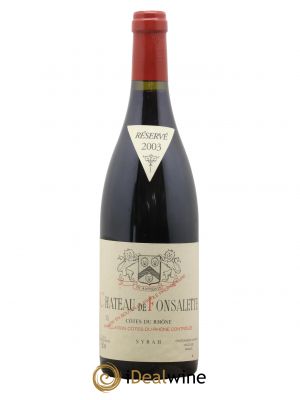 Côtes du Rhône Cuvée Syrah Château de Fonsalette  2003 - Lot of 1 Bottle