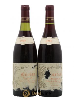 Corton Grand Cru Clos De La Vigne au Saint Caves Des Moines 1986 - Lot de 2 Bottles