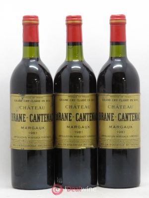 Château Brane Cantenac 2ème Grand Cru Classé  1981 - Lot de 3 Bouteilles