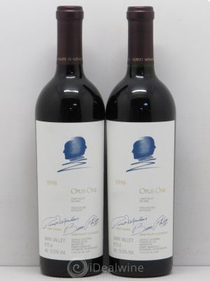Napa Valley Opus One Constellation Brands Baron Philippe de Rothschild  1998 - Lot de 2 Bouteilles