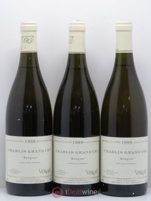 Chablis Grand Cru Bougros Verget 1998 - Lot of 3 Bottles