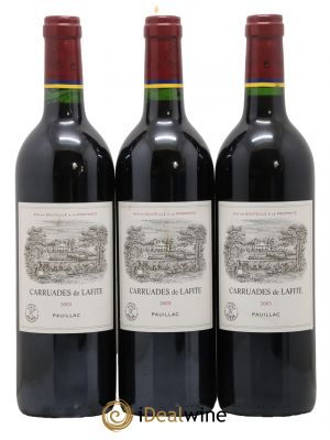 Carruades de Lafite Rothschild Second vin 2003 - Lot de 3 Bouteilles