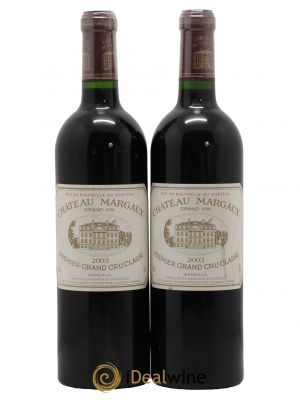 Château Margaux 1er Grand Cru Classé 2003 - Lot de 2 Bottles