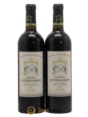 Château La Tour Carnet 4ème Grand Cru Classé  2001 - Lot of 2 Bottles
