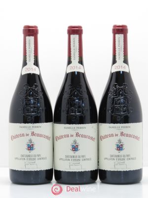Châteauneuf-du-Pape Château de Beaucastel Jean-Pierre & François Perrin  2014 - Lot of 3 Bottles