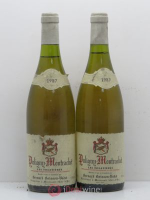 Puligny-Montrachet 1er Cru Les Folatieres Domaine Bernard Boisson Vadot 1987 - Lot de 2 Bouteilles