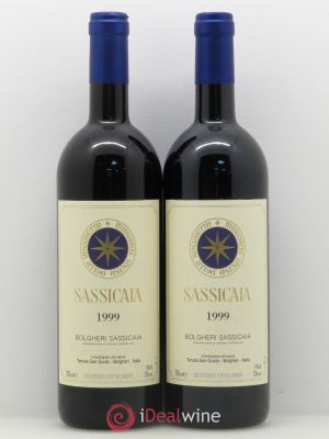 Bolgheri DOC Sassicaia Famille Incisa della Rochetta  1999 - Lot of 2 Bottles