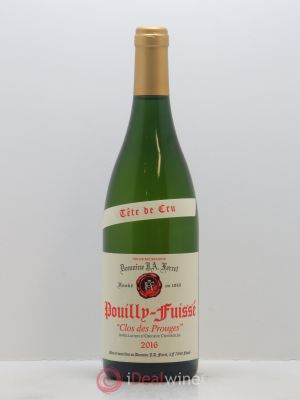 Pouilly-Fuissé Tête de Cru Clos des Prouges J.A. Ferret (Domaine)  2016 - Lot of 1 Bottle