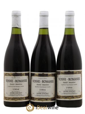 Vosne-Romanée Hautes Maizières, Domaine André Goichot 1994 - Lot de 3 Bouteilles