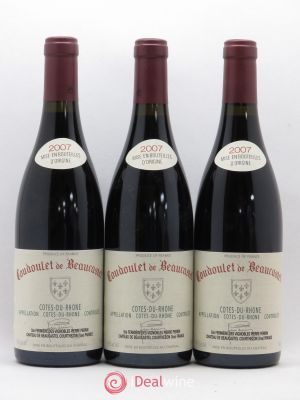 Côtes du Rhône Coudoulet de Beaucastel Jean-Pierre et François Perrin  2007 - Lot of 3 Bottles