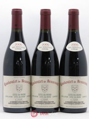 Côtes du Rhône Coudoulet de Beaucastel Jean-Pierre et François Perrin  2005 - Lot de 3 Bouteilles