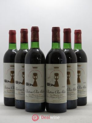 Château Clerc Milon 5ème Grand Cru Classé  1980 - Lot of 6 Bottles